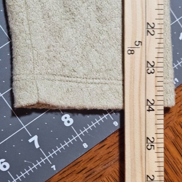 Beige Long-Sleeve V-Neck Ruched Women's Top US M Lyocell Modal Polyester - Picture 10 of 15